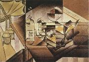 Juan Gris Watch and Bottle oil painting artist